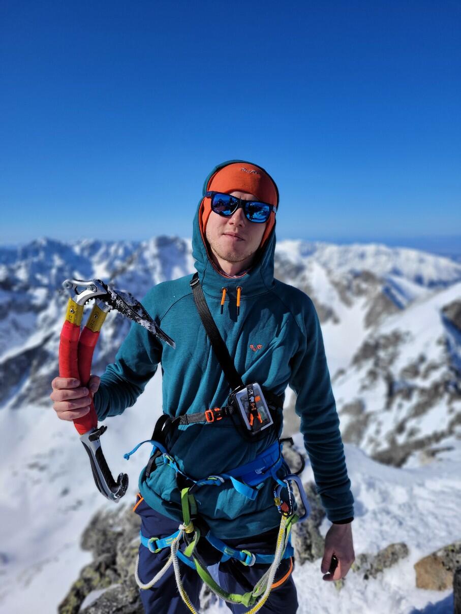 Czapka trekkingowa z 100% wełny merino Pomarańczowy 3/5