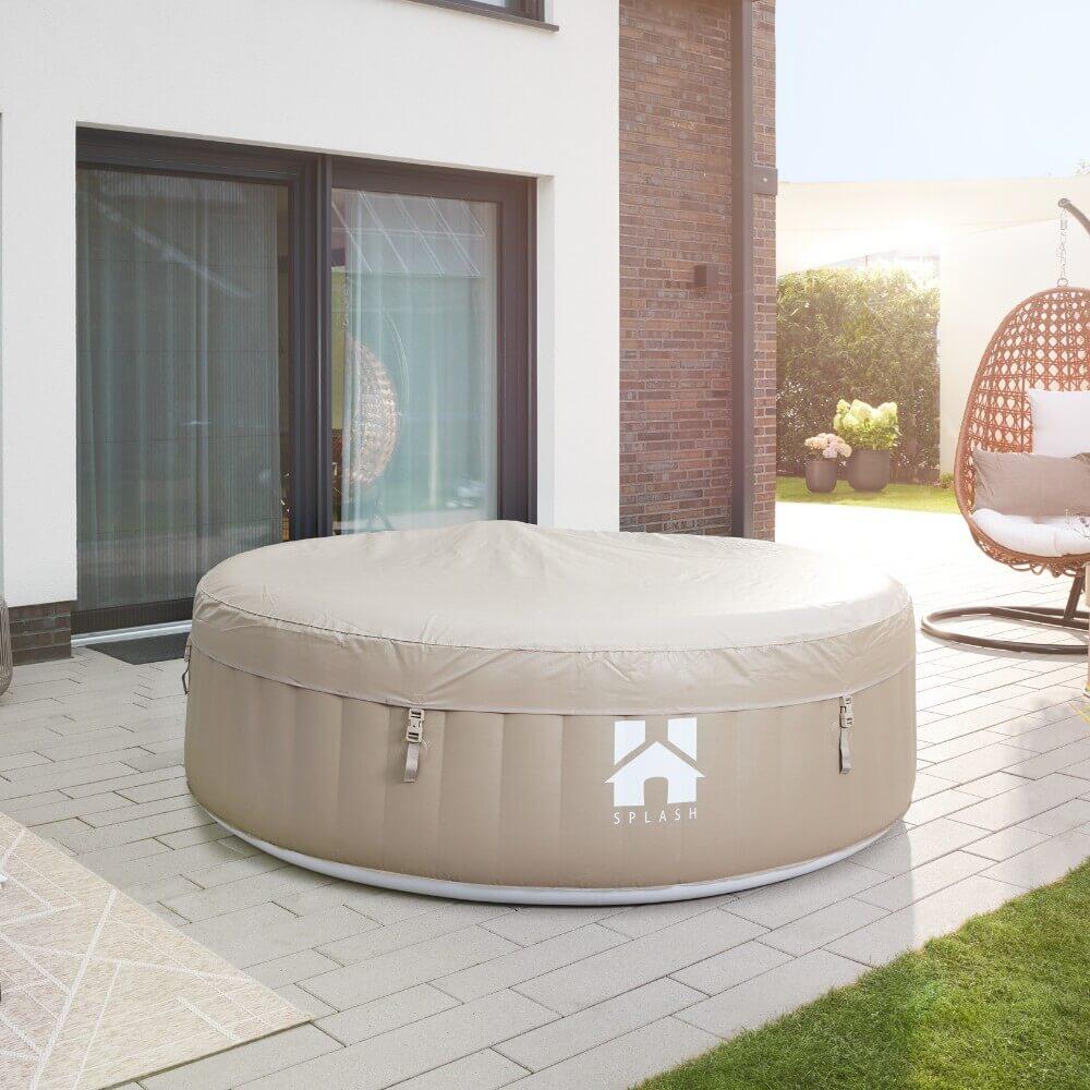 Outdoor Whirlpool SPLASH inkl. Abdeckung - Ø208 cm 6 Personen Beige 4/7