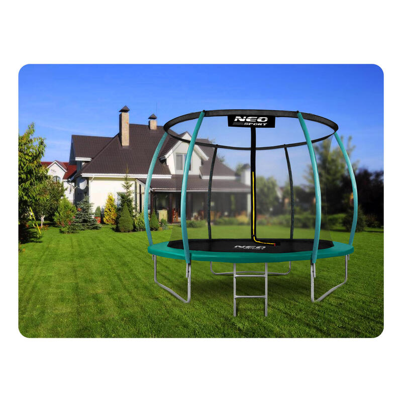 Trampolina ogrodowa Neo-Sport NS-08C181 z siatką  i drabinką 8ft/252cm