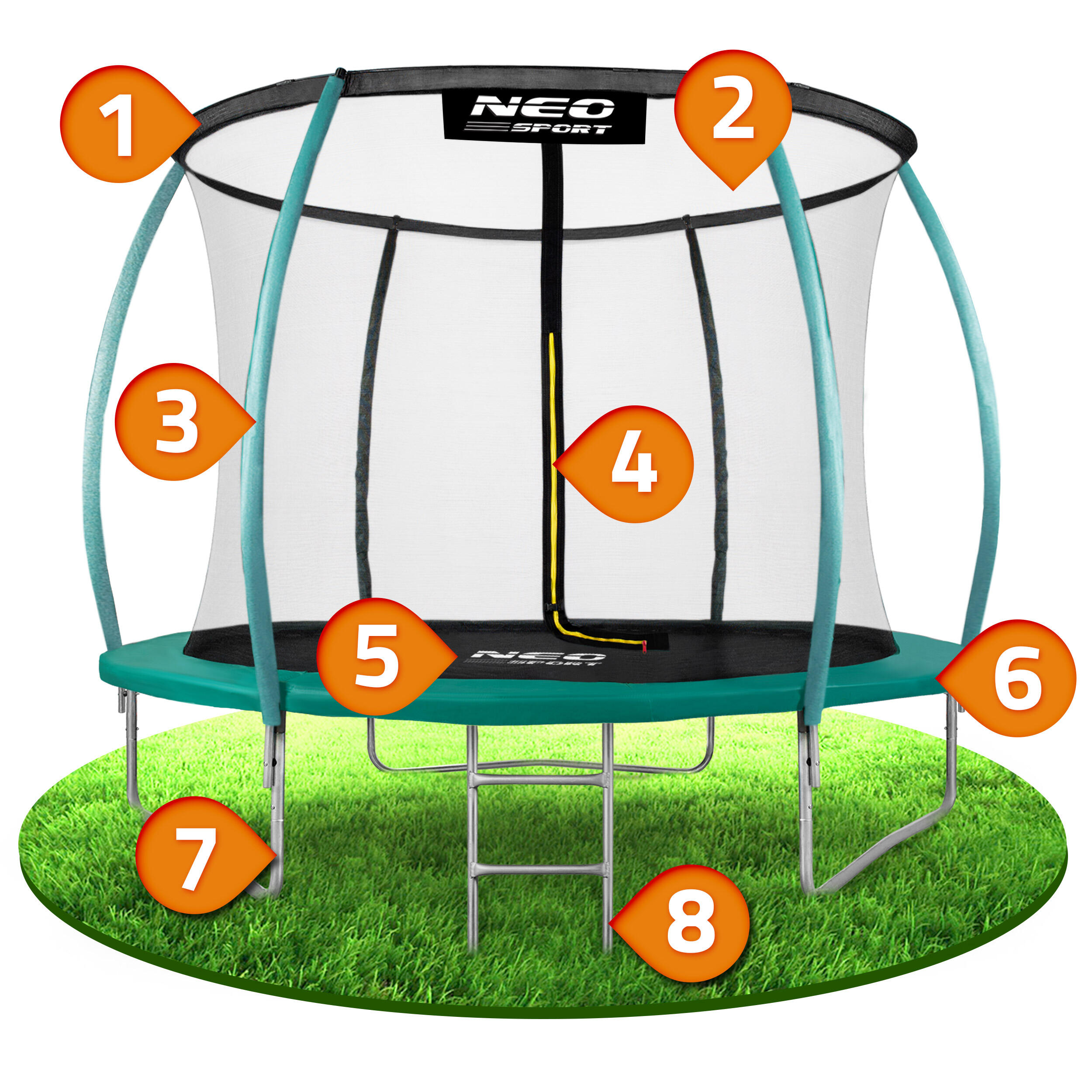 Trampolini ginnastica bambino Neo-Sport Ns-10c181, Verde 3/5