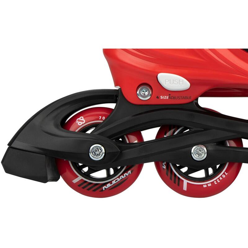 Role reglabile Nijdam Rad Racer, Roșu-Negru, 33-36