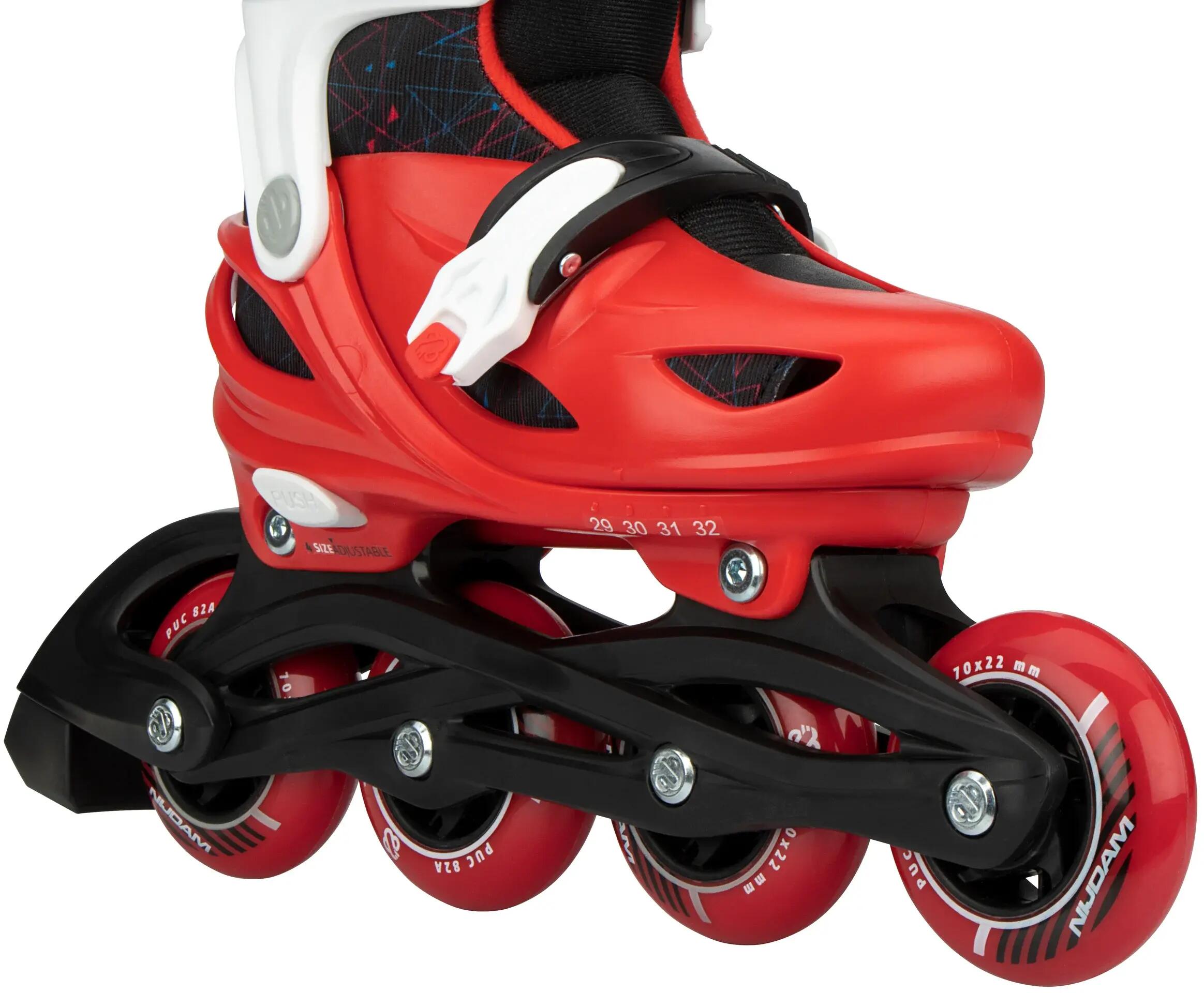 Nijdam inline skates Rad Racer 82A rood/zwart 3/6