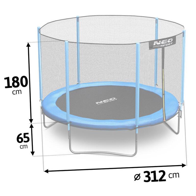 Trampolina ogrodowa Neo-Sport NS-10z181 z siatką zewnętrzną 10ft/312cm