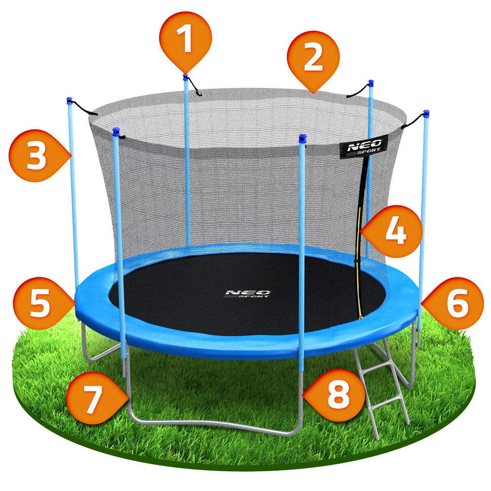 Trampolina ogrodowa Neo-Sport NS-06W181 6ft/183cm z siatką wewnętrzną