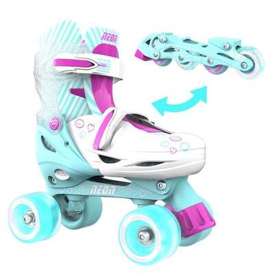 PATINES AJUSTABLES Y EVOLUTIVOS COMBO NEON T.34-38 YVOLUTION TURQUESA ROSA