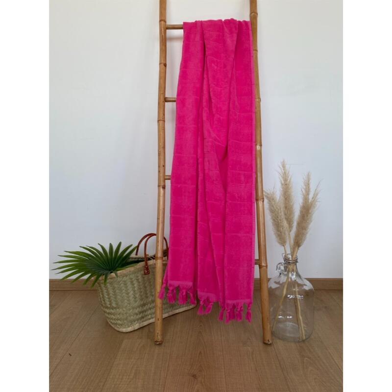 toalha de praia Hammam Fuchsia 90 x 160 cm 330 gm²