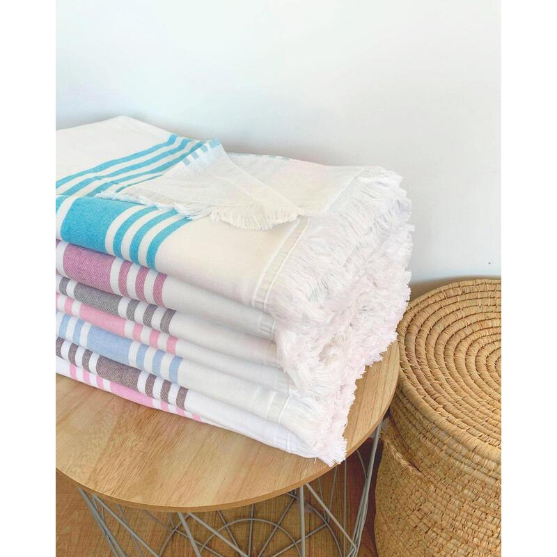 Fouta mit Frotteefutter Karabuk Türkis 90x160 400g/m².