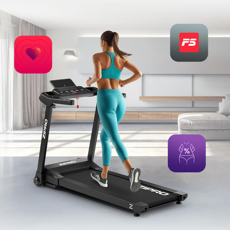 Tapis de course pliant Zipro Ramble 125 x 45 cm pliable 16 km/h inclinaison
