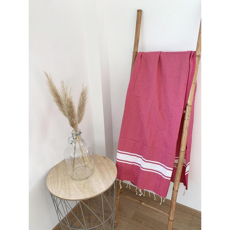 toalha de praia Kozo Fuchsia Tradicional 100 x 200 cm 190 gm²