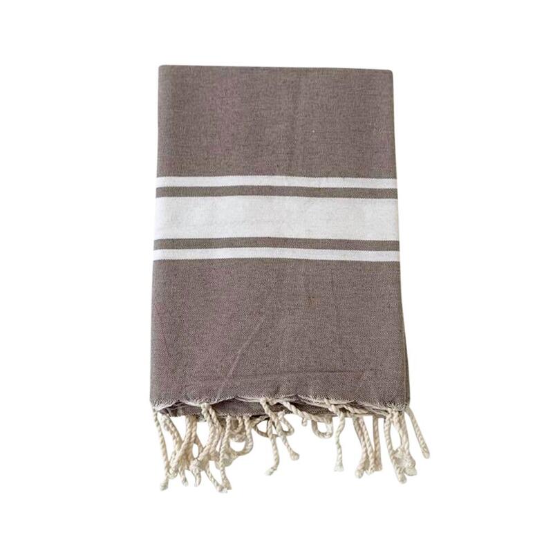 Traditionelle Kozo Baumwolle Fouta Taupe 100 x 200 cm 190 gm²