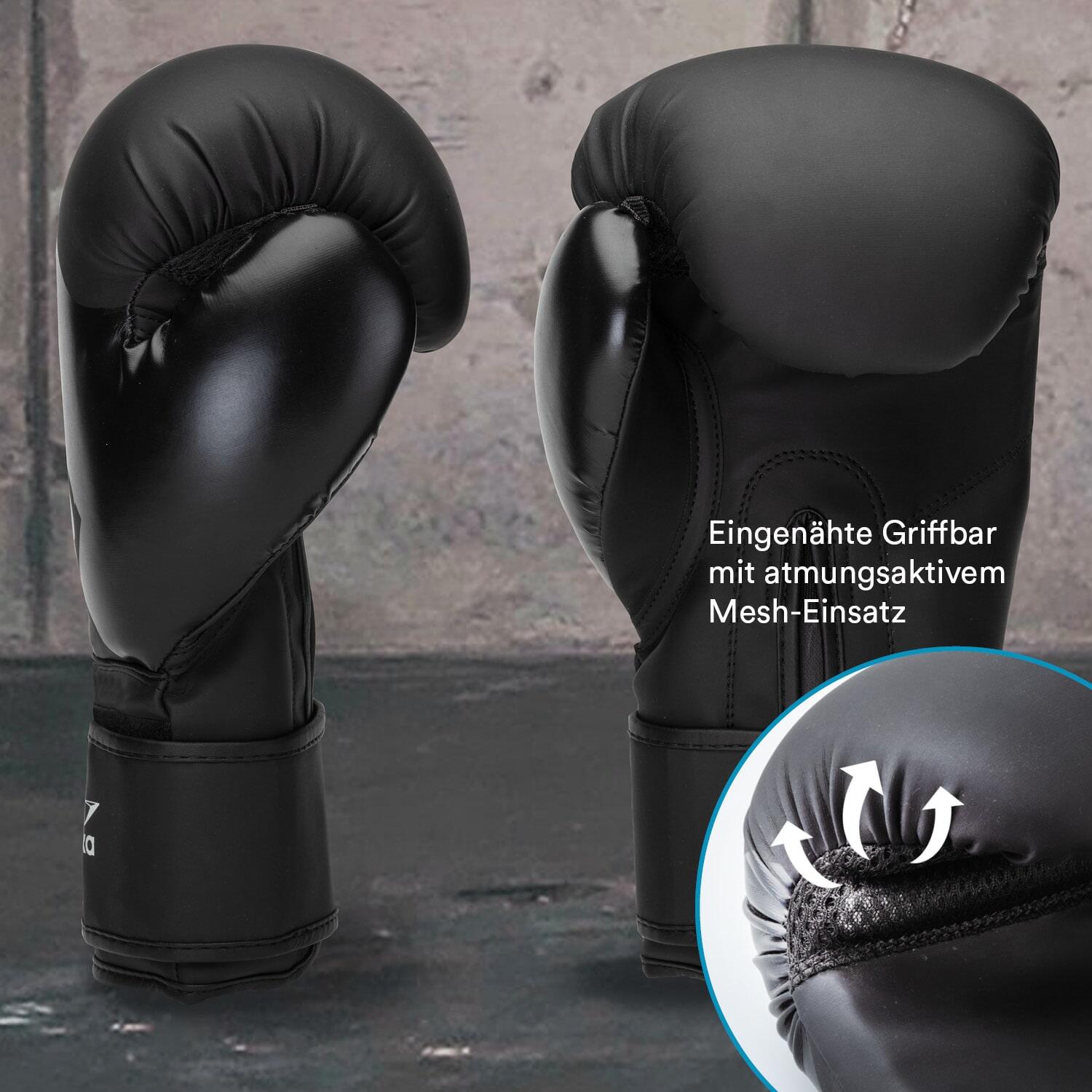 Gants de boxe – gants d'entraînement confortables - noir 4/5