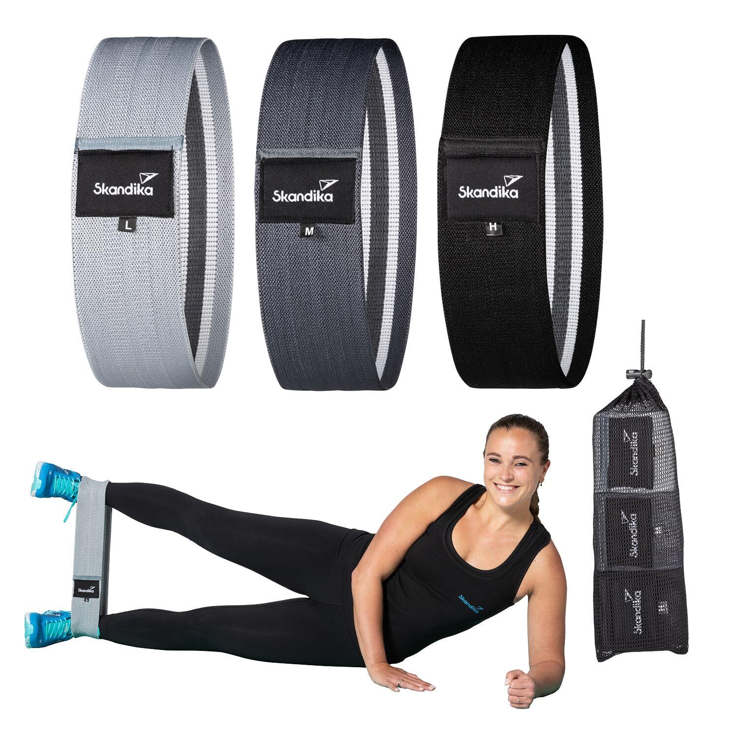 SKANDIKA Textilní fitness pásy 3‑dílná sada