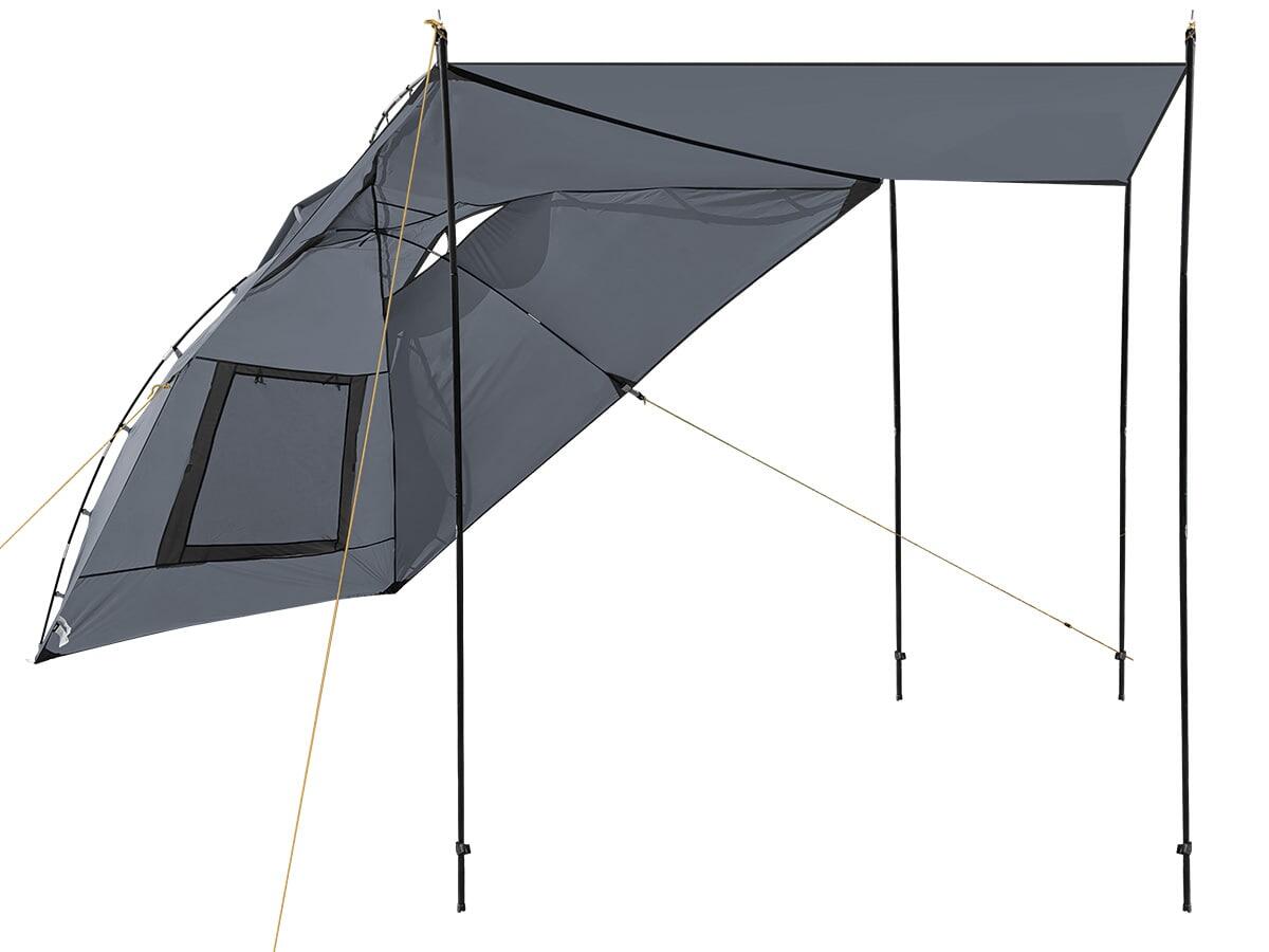 Tenda posteriore per auto, 300 cm x 150 cm x 210 cm, per 2-3 persone, con 1 telo impermeabile, tenda posteriore per SUV/auto, campeggi all'aperto (verde