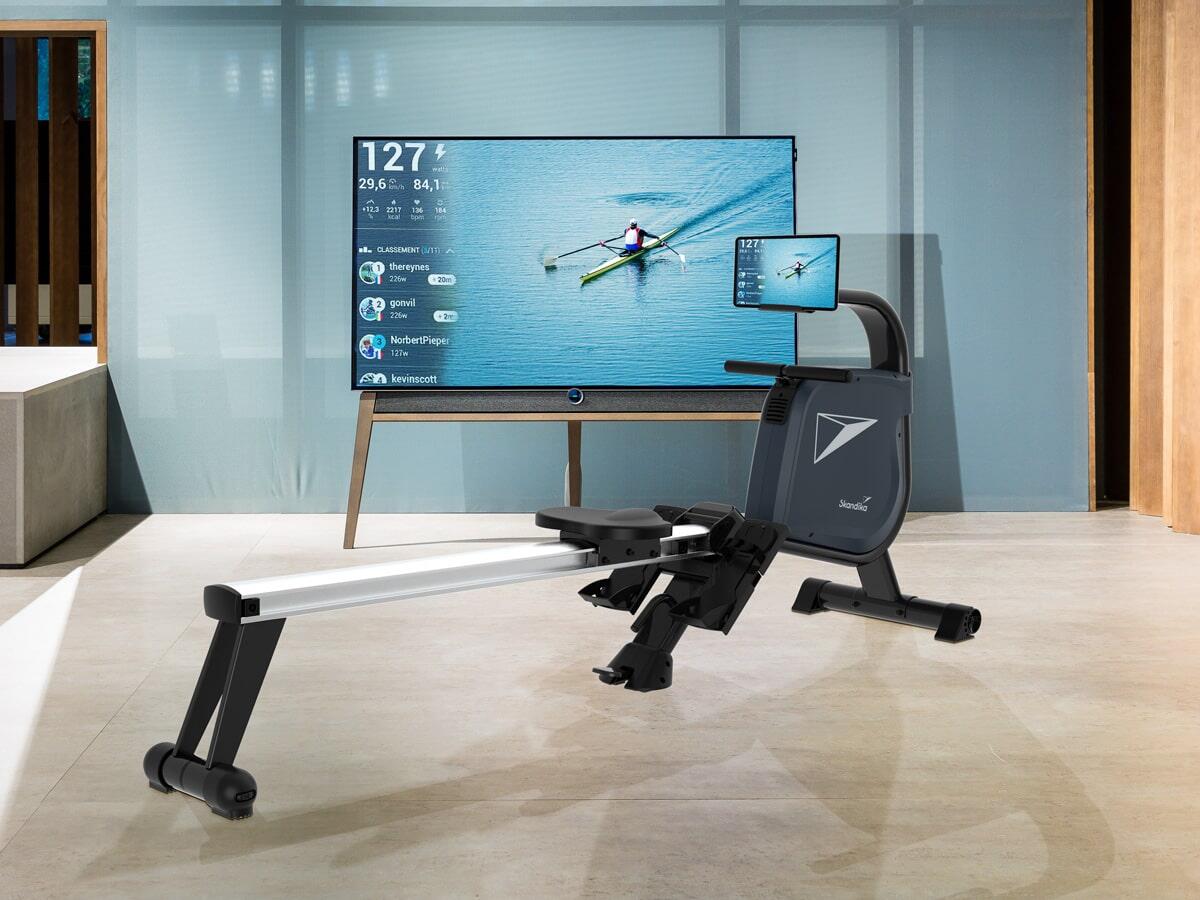 Wioślarz stacjonarny, składany Njord z wyświetlaczem LCD, do 180 kg