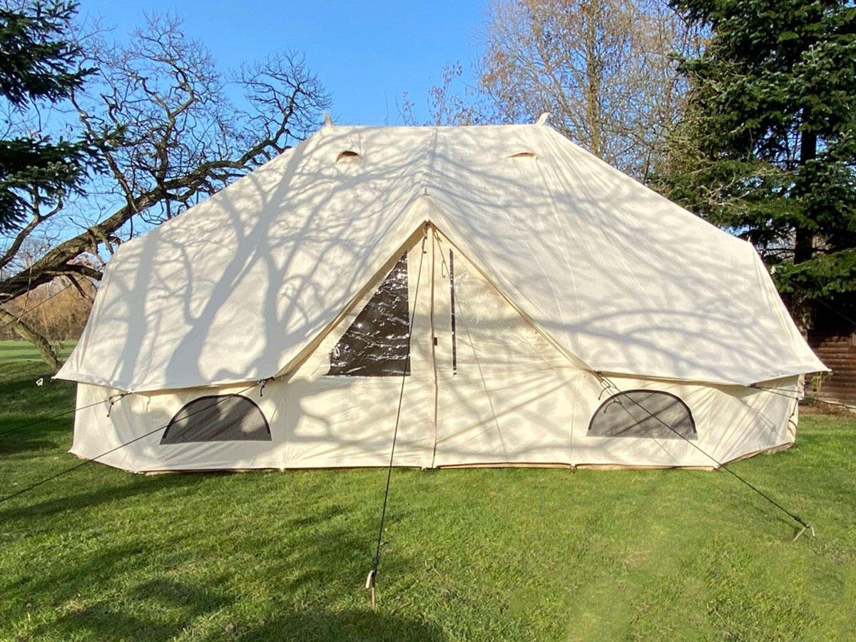 Baumwoll-Tipi Freya für 12 Personen - eingenähter Zeltboden mit Reißverschluss 3/8