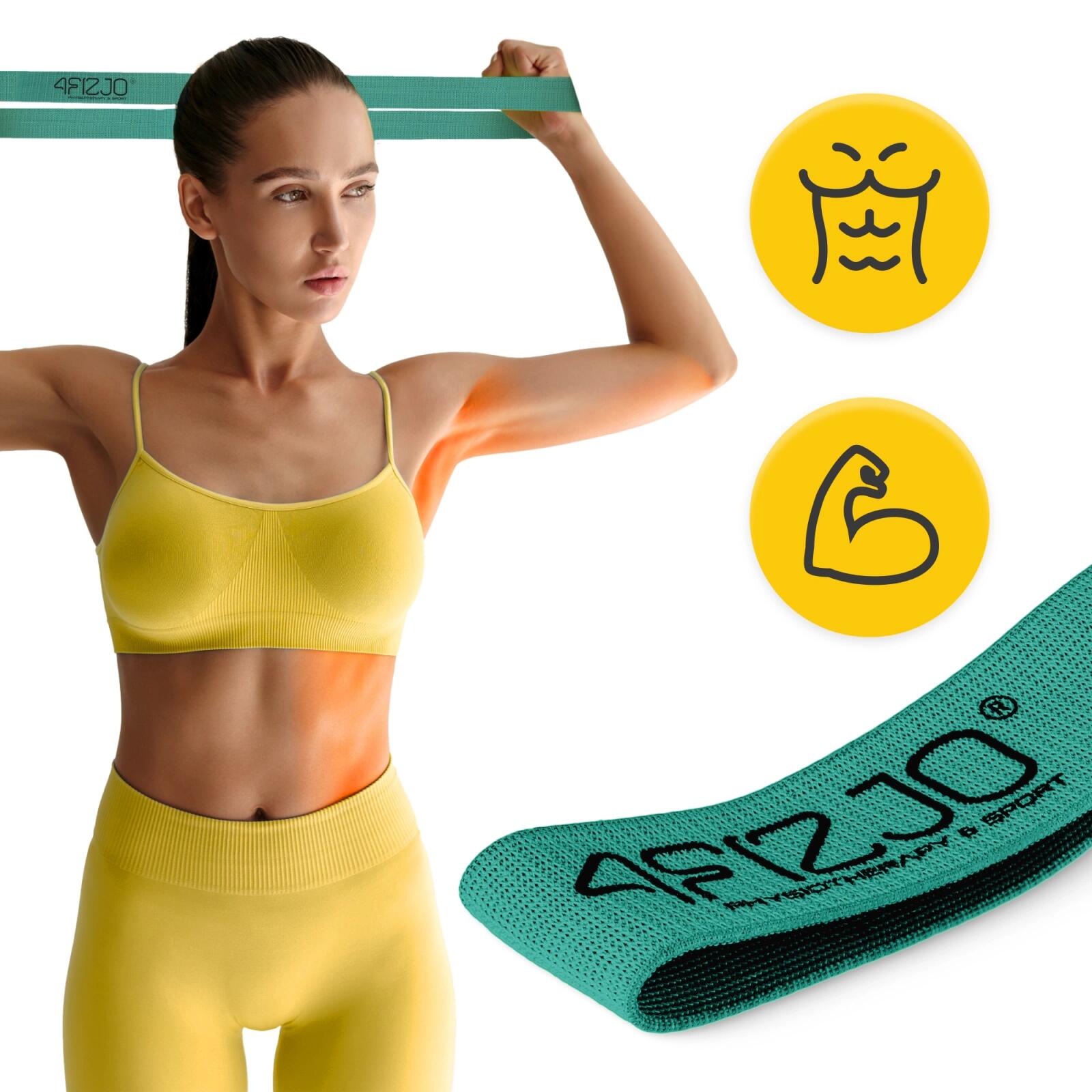 Elastico fitness tessuto corto gambe glutei riabilitazione 4FIZJO FLEX BAND 3/7