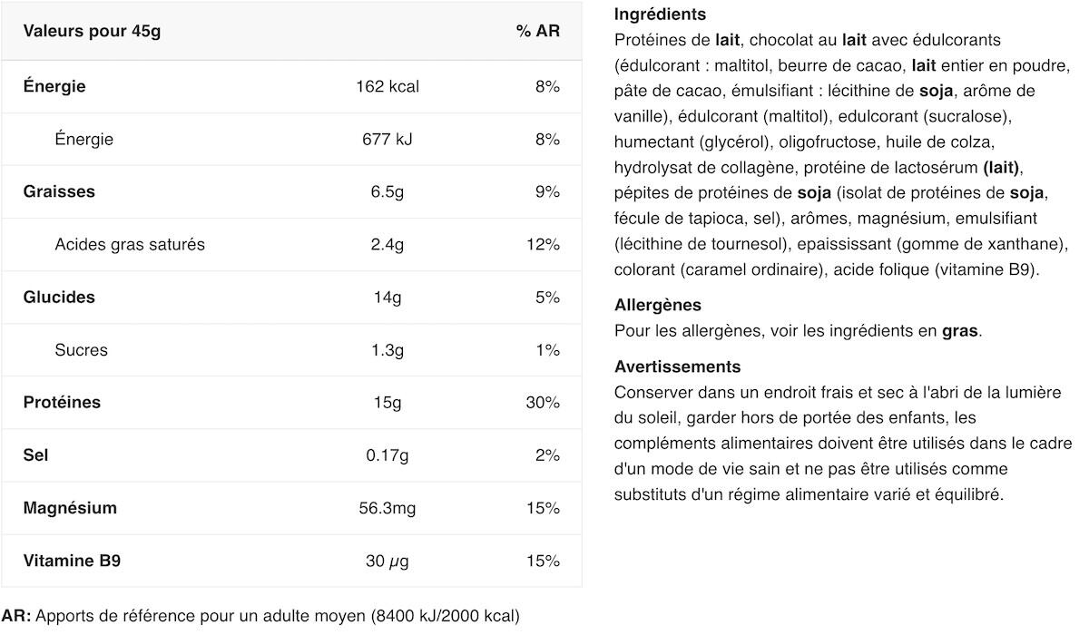 Barres protéinées - HiPro Protein Bar - Beurre de Cacahuète Banane Boite de 12 2/4