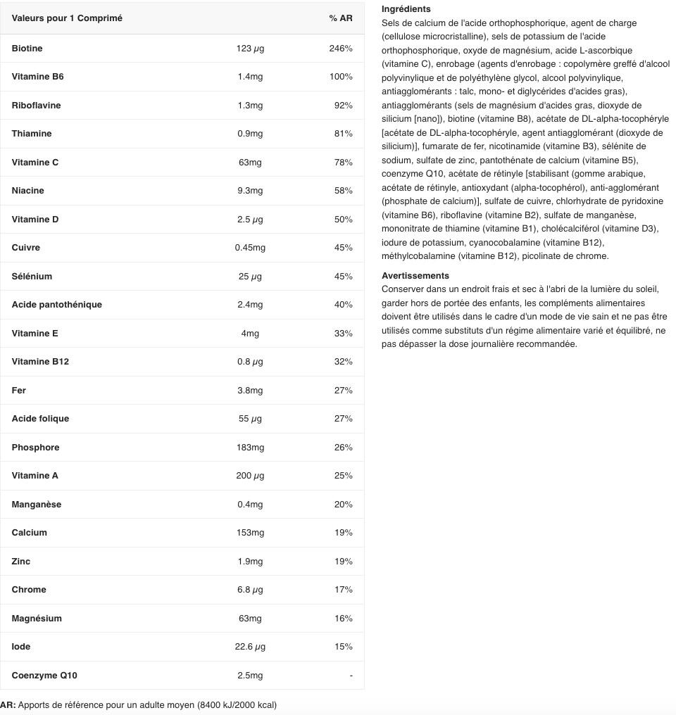 Multivitamines - Euro Vitamins - 120 Comprimés 2/3