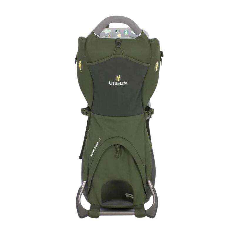 Porte-bébé LittleLife Adventurer S3 vert léger, dossier et pieds pliables, 12L 7/7