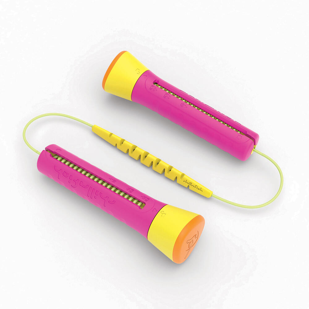 Corde à sauter Chillafish Skibbi, réglable de 20 cm à 3 m, Fuchsia 2/7