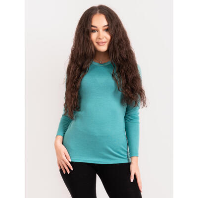 Dámské merino triko s dlouhým rukávem Nature, Aqua
