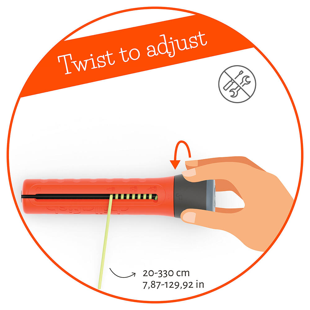 Skibbi Touw van Chillafish - Verstelbaar van 20 cm - 3 m, Oranje 6/7