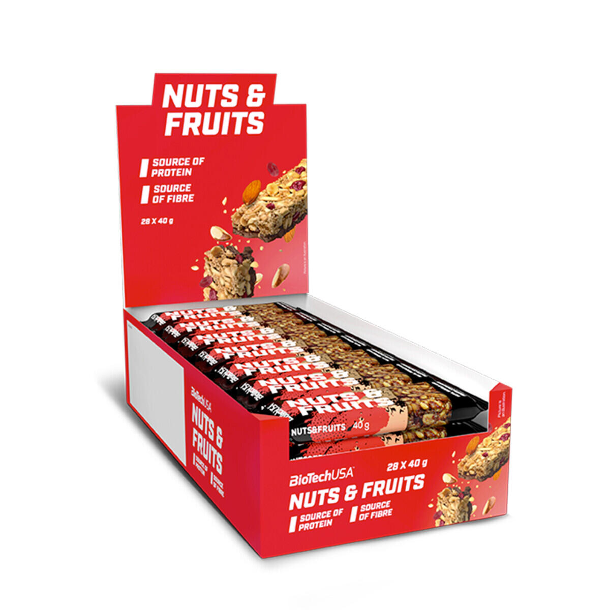 BIOTECHUSA Barrette energetiche - Energy Bars - Frutta e Noci Confezione da 28