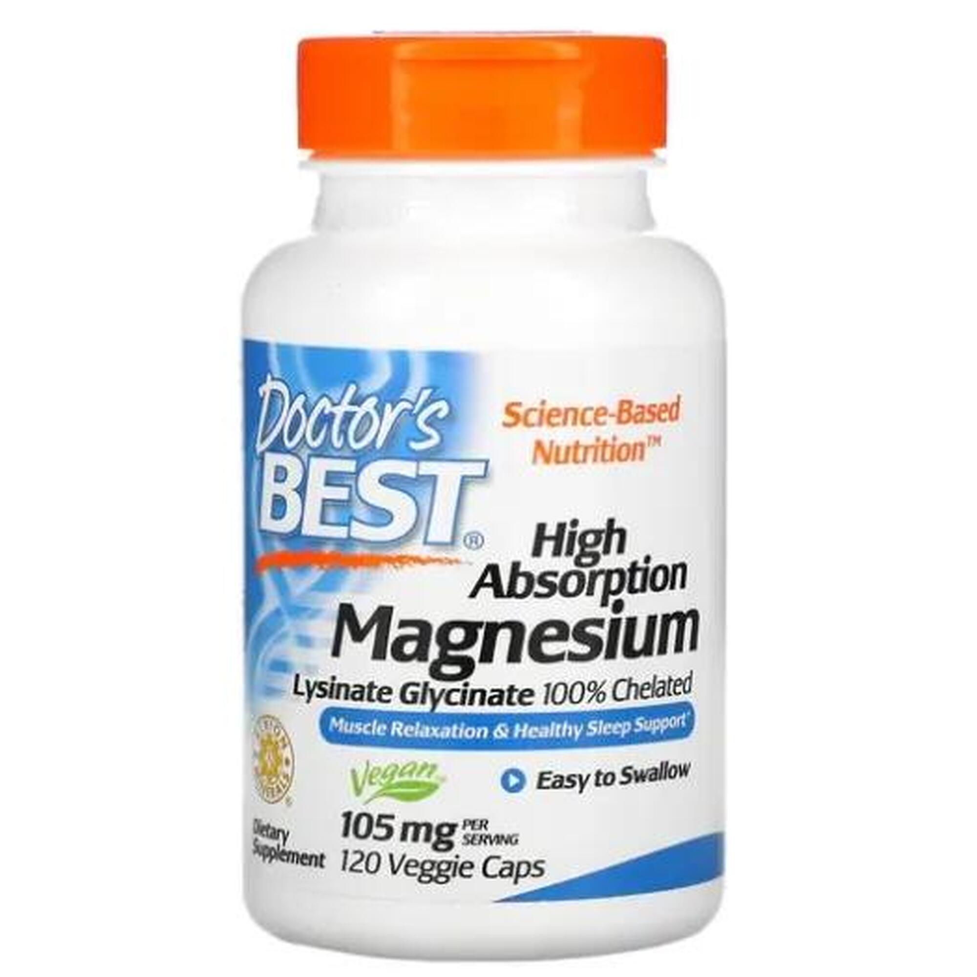 Magnez High Absorption Magnesium 105mg Doctor's Best 120 vkaps