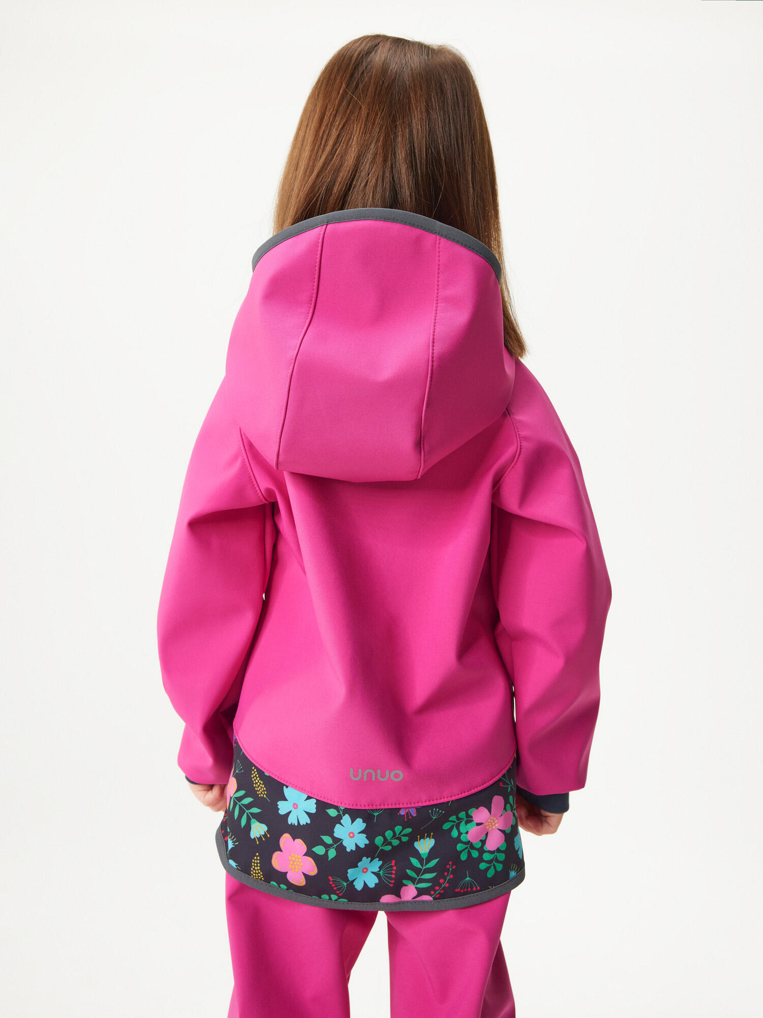 Softshell-Jacke mit Fleece für Kinder Basic, Fuchsia, Blumen 4/7