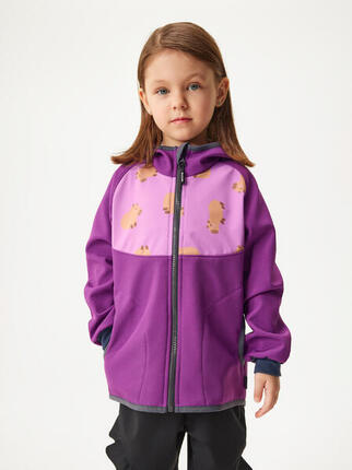 Softshell-Jacke mit Fleece für Kinder Basic, Kobalt, Bagger