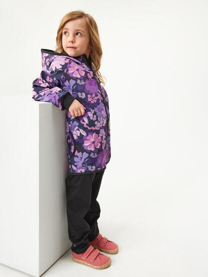Softshell-Jacke mit Fleece für Kinder Basic, Blumen