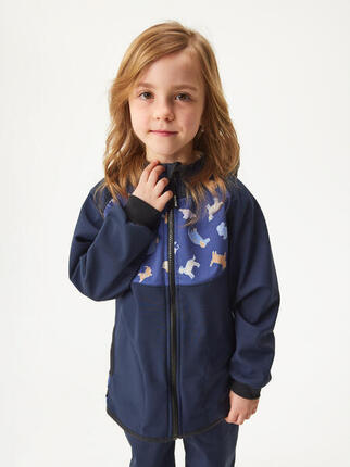 Softshell-Jacke mit Fleece für Kinder Basic, Kobalt, Bagger
