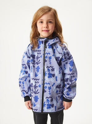 Softshell-Jacke mit Fleece für Kinder Basic, Brombeere, Wasserschweine