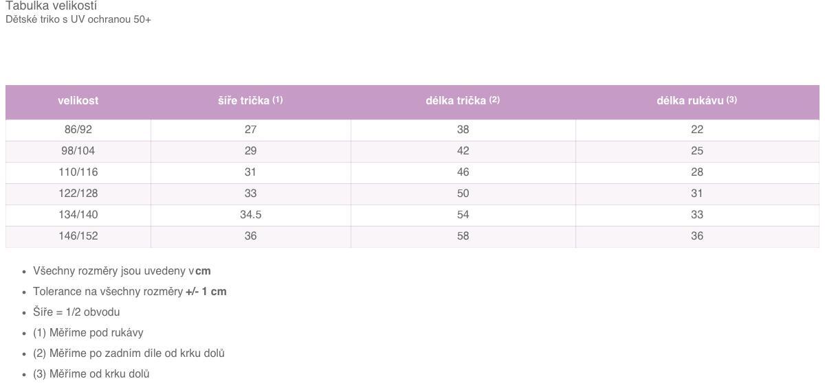 Dětské tričko s UV ochranou 50+ 7/7