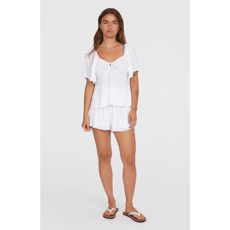 Tricou cu maneci scurte Hughes Woven Top femei