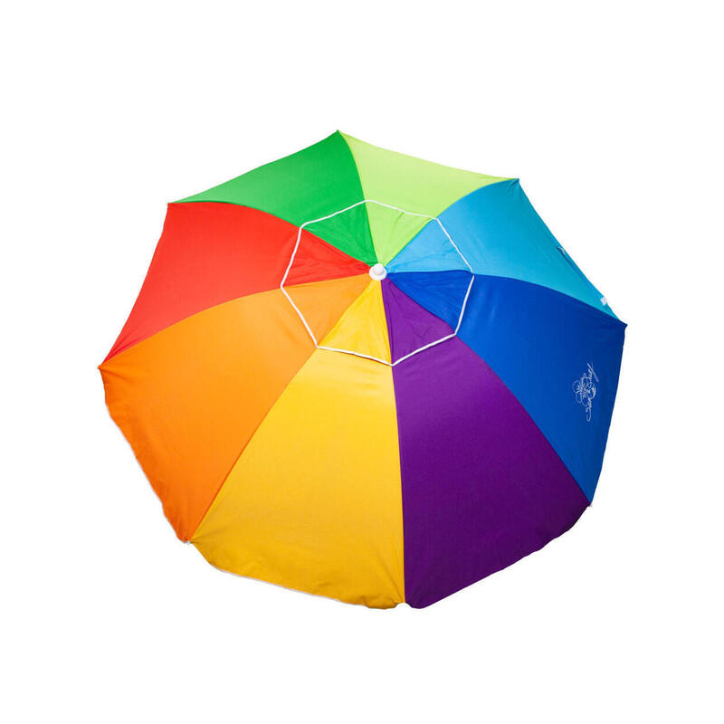 Parasol De Plage BelleMax - Ø180cm - Inclinable 30° - UV50+ - Avec Housse Et Ancrage - Anti-vent