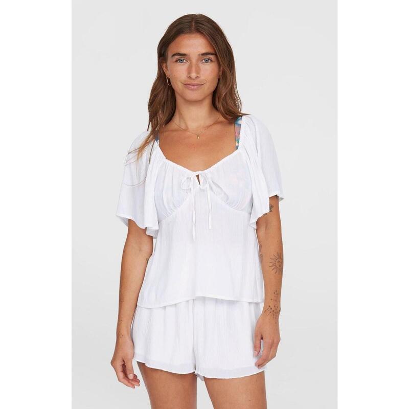 Tricou cu maneci scurte Hughes Woven Top femei
