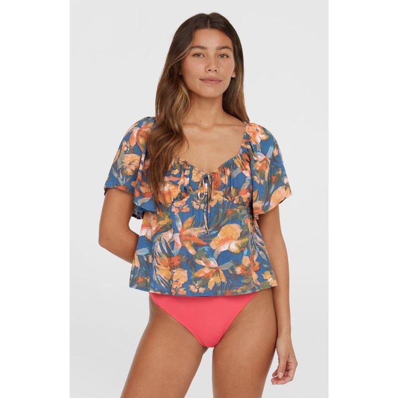 Tricou cu maneci scurte Hughes Woven Top - multicolor femei