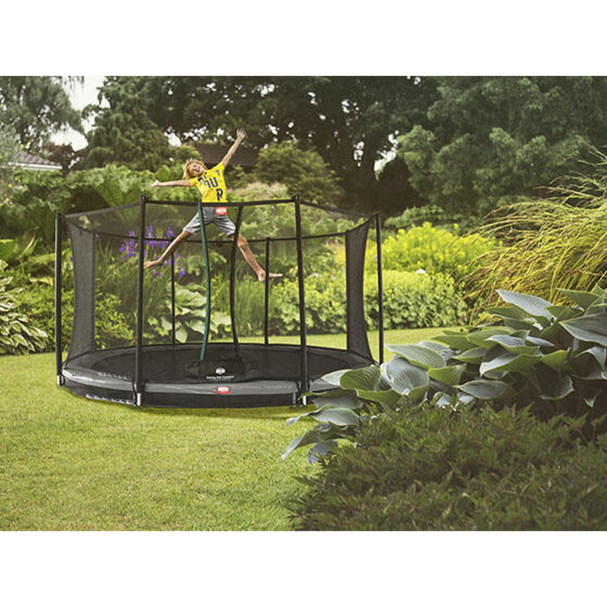 Trampoline+Filet de sécurité BERG Favorit InGround Ronde 430 Anthracite