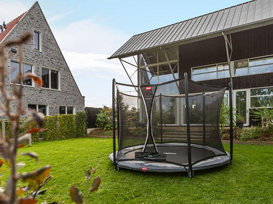 Trampolino + Rete sicur. BERG Favorit InGround Rotondo 430 Gr. antr. 3/4