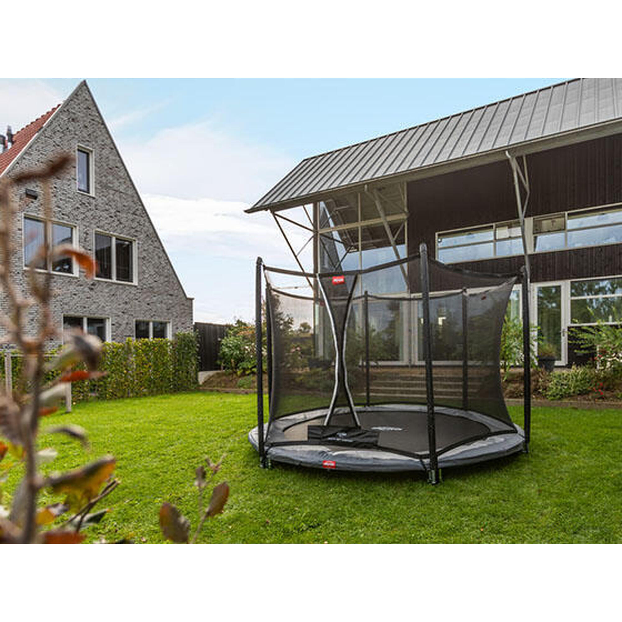 Trampoline+Filet de sécurité BERG Favorit InGround Ronde 430 Anthracite
