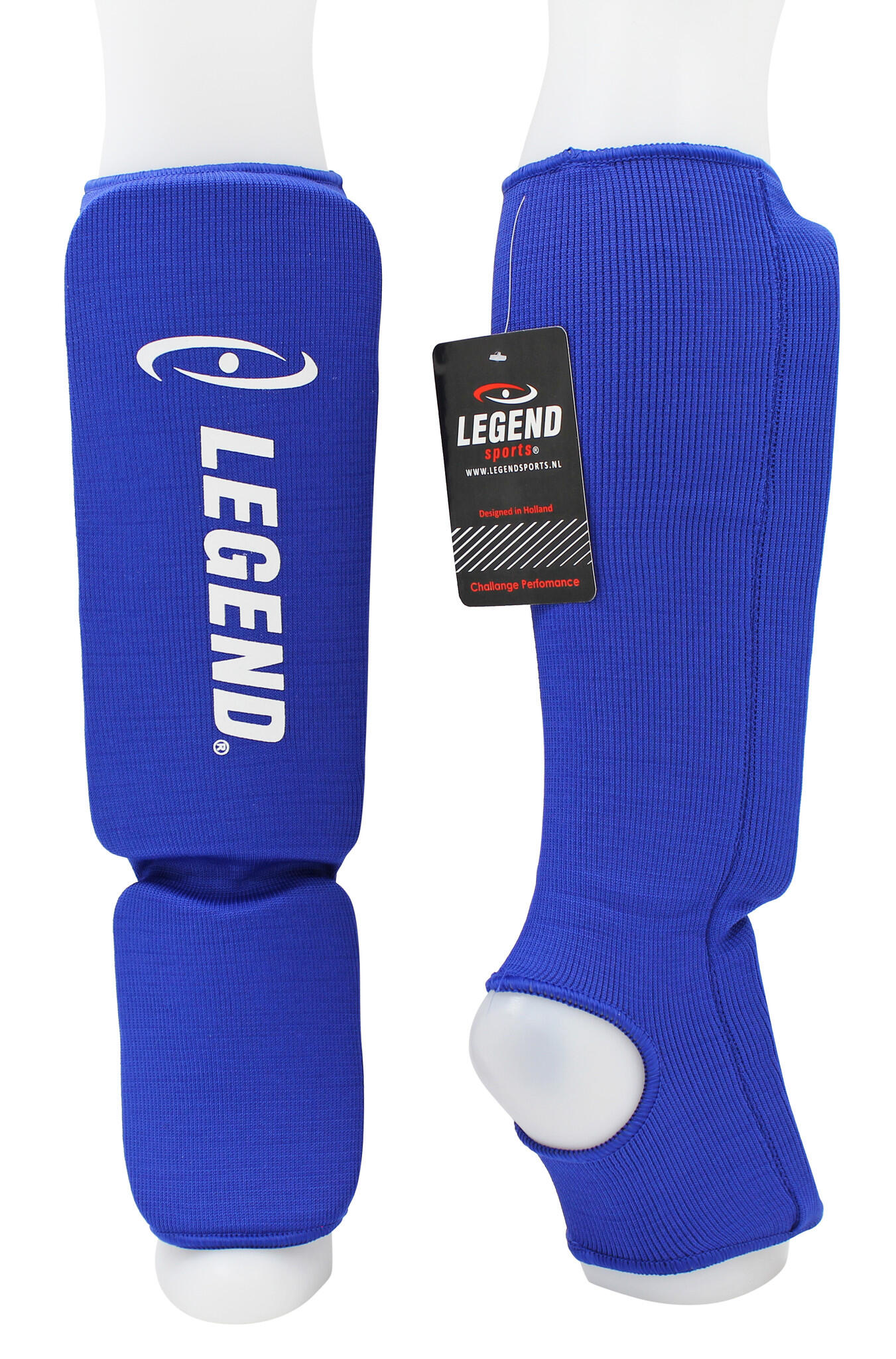 LEGEND SPORTS Scheenbeschermers Legend Easy Kids/Volwassenen Blauw Elastisch