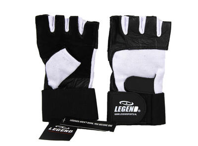 Legend sports leren fitnesshandschoenen — zwart/wit