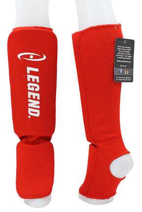 Protège-tibias Legend Easy Enfants/Adultes Rouge Élastique