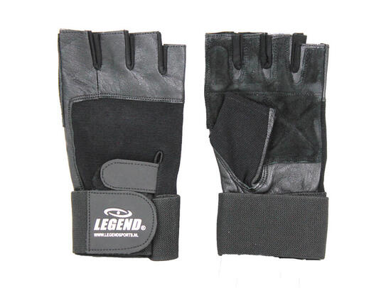 Fitness handschoenen leder Heren/Dames Zwart Leer