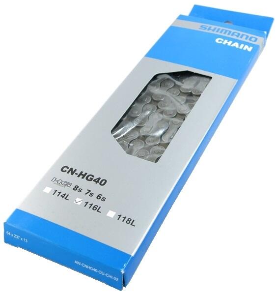 Shimano HG40 Fietsketting 6 7 8v 116 Schakels - Grijs 2/4