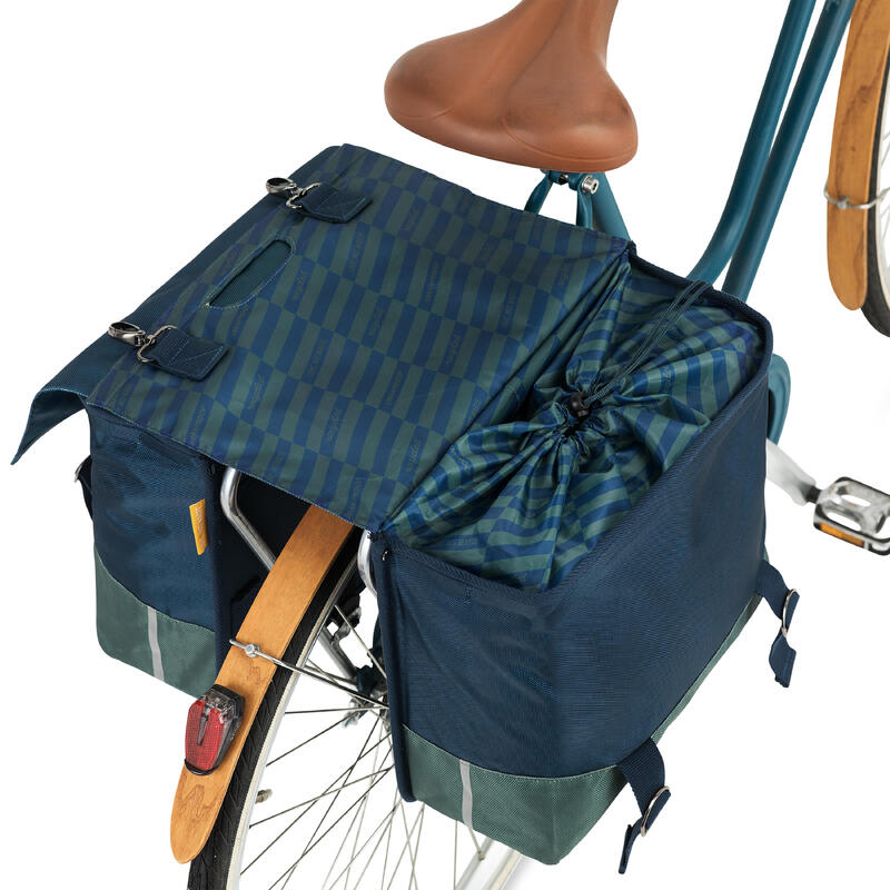 Sac à vélo double UrbanProof 40L - Bleu et Vert