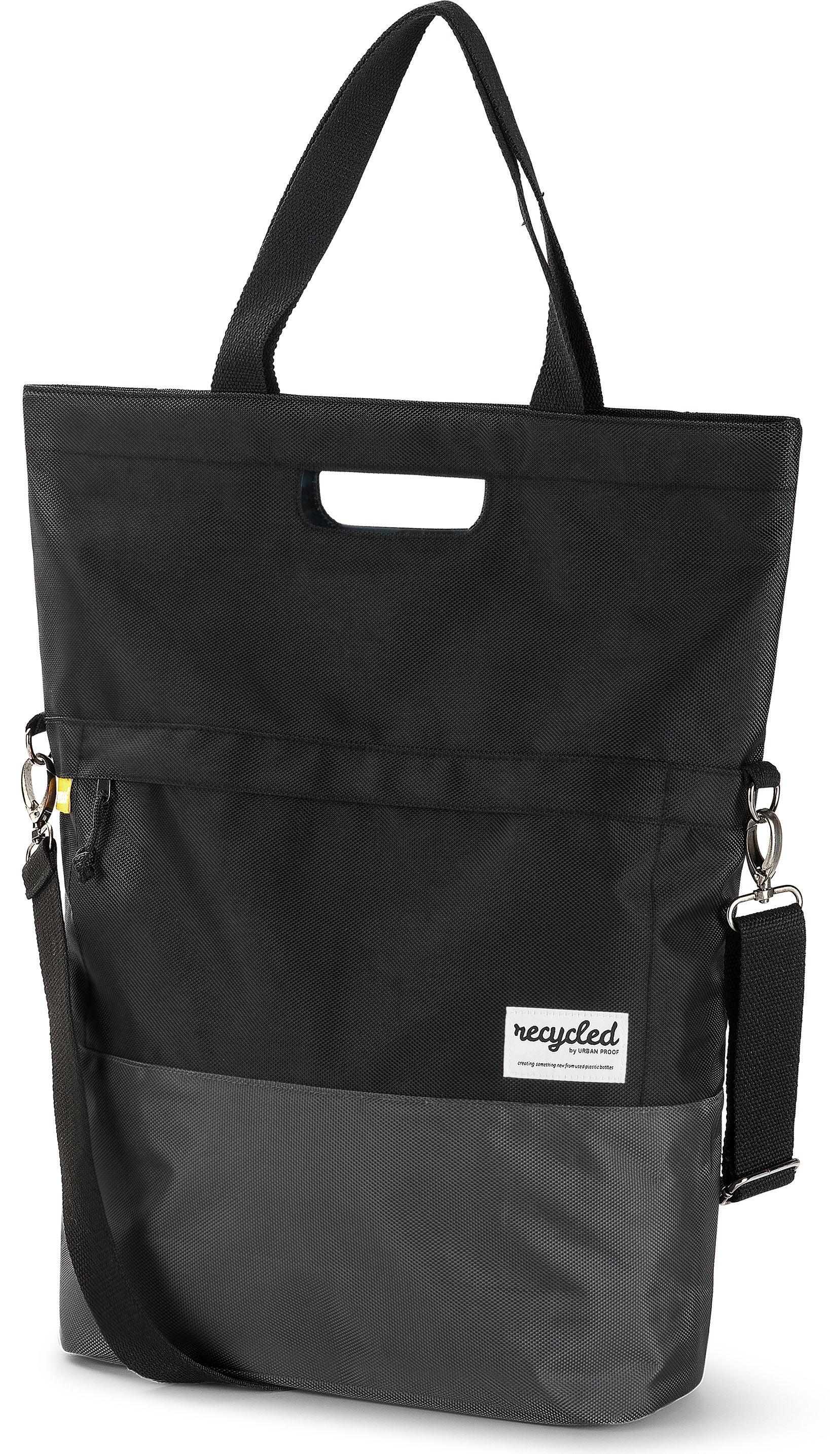 Gerecyclede shopper fietstas 20 liter - zwart/grijs 6/6