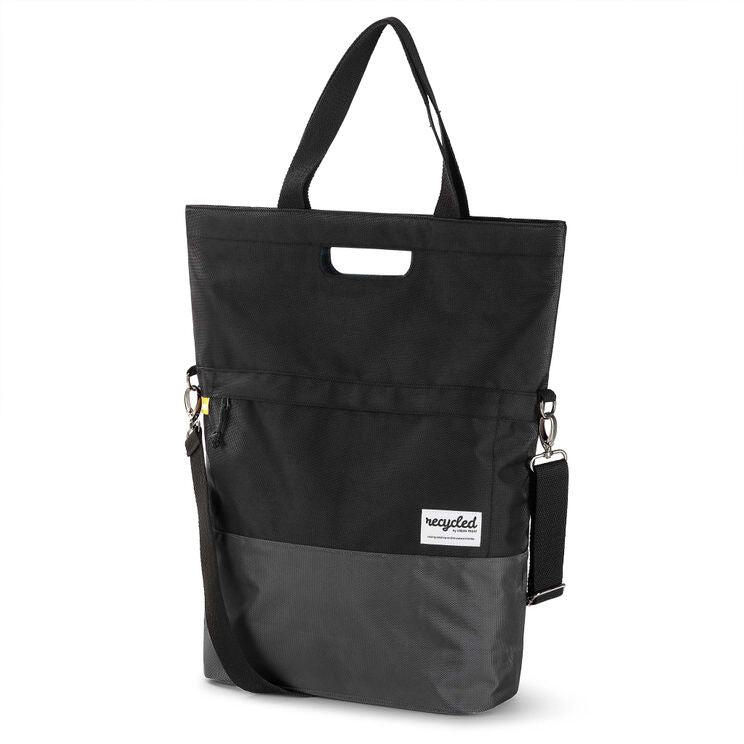 Torba Rowerowa Shopper Z Recyklingu 20 Litrów - Czarno-Szara