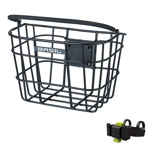 Kosz Rowerowy Bremen Alu Kf Z Uchwytem Na Kierownicę 28 X 37 X 26 Cm - Czarny